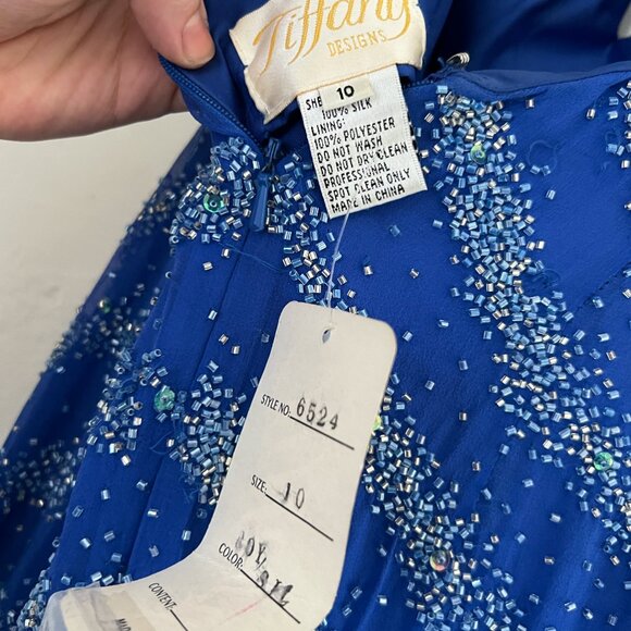 Blue Mermaid Skirt Prom Dress with beautiful beading -- only worn once! - Picture 9 of 10